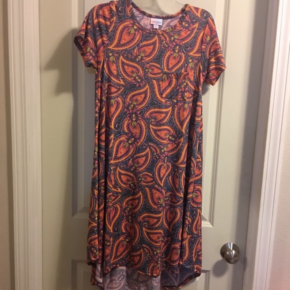 LulaRoe XXS Carly. EUC. Black, orange, dark pink. - Picture 6 of 6